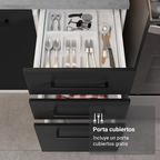 Combo completo de Cocina 270 cm Blanco/Negro Agata Madesa