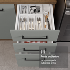 Combo completo de Cocina 270 cm Marrón/Gris Agata Madesa