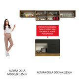 Cocina Compacta 280 cm Agata Marrón/Negro 01