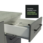 Combo completo de Cocina 290 cm 9 Puertas 2 Cajones Sin Mesada Blanco/Gris Agata Madesa