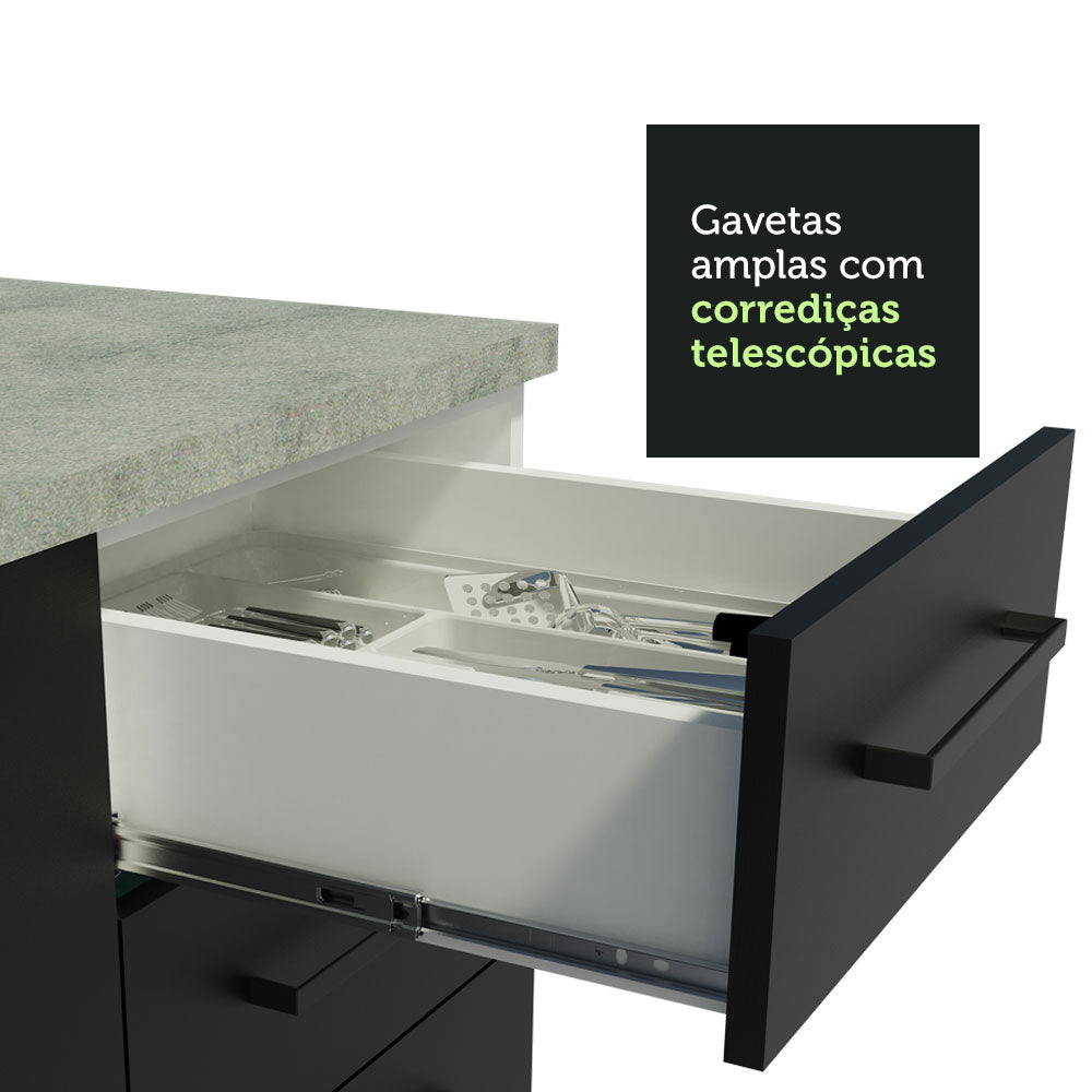 Combo completo de cocina 290cm Blanco/Negro Agata Madesa 02