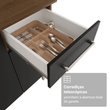 Combo completo de Cocina 220 cm Marrón/Negro Deli Madesa 01