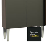 Combo de Cocina 137cm Marrón/Negro Emilly Silver Madesa 01