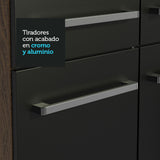 Combo completo de Cocina 137 cm con Bacha de acero, Marrón/Negro, Emilly 10