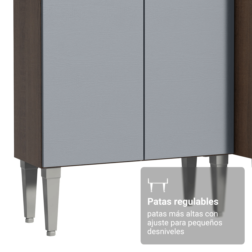 Cocina Compacta 137 cm Emilly Marrón/Gris 011