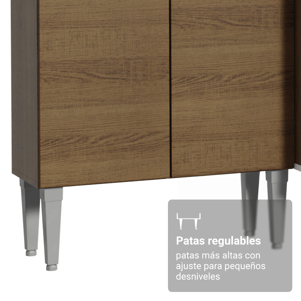 Cocina Compacta 156 cm Emilly Marrón 01