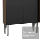 Cocina Compacta 156 cm Emilly Marrón/Negro 02