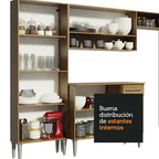 Combo completo de Cocina 229 cm 9 Puertas 1 Cajón Marrón Emilly Madesa