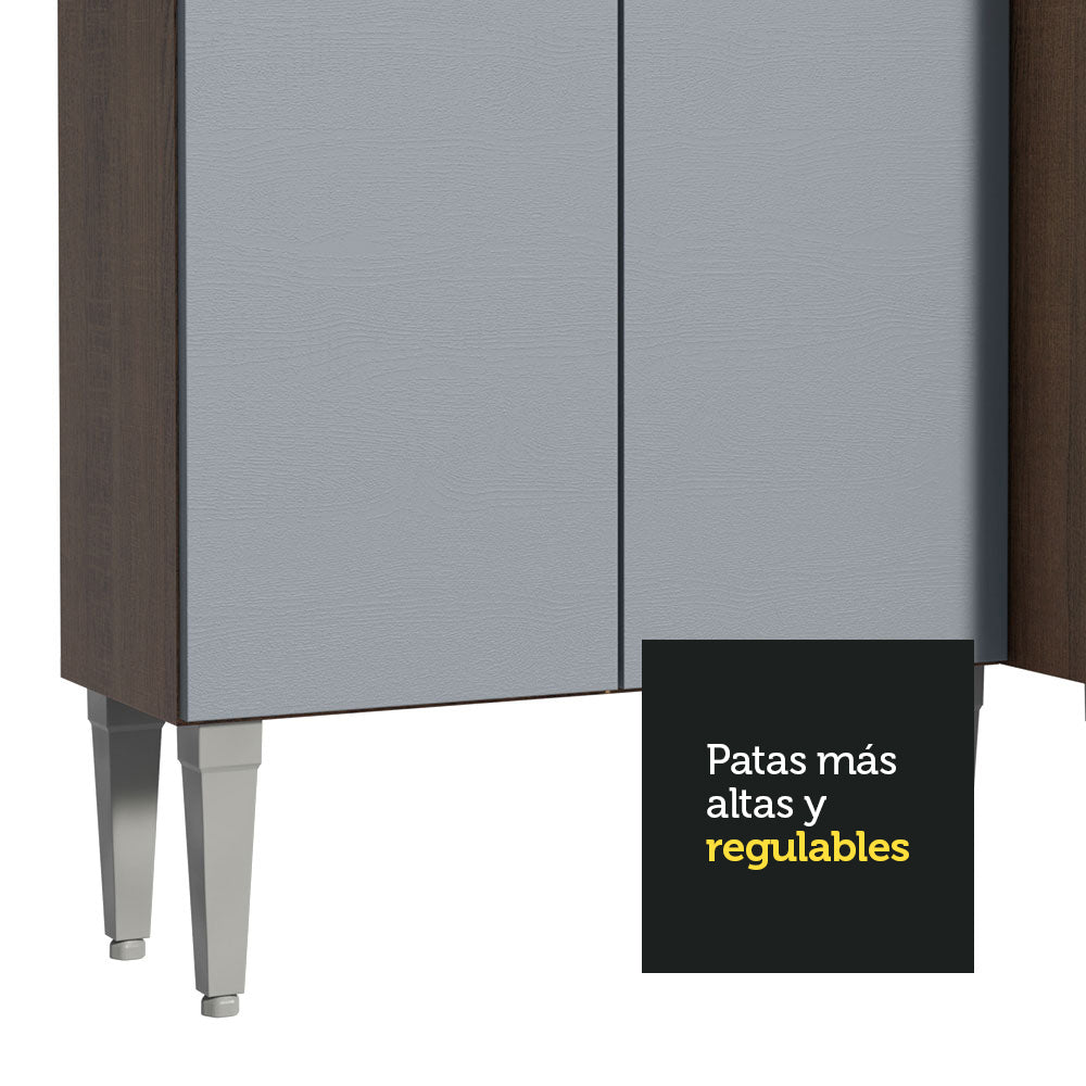 Combo completo de Cocina 229cm Marrón/Gris Emilly Fit