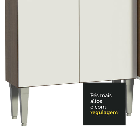Cocina Integral 229cm Con Fregadero Marrón/Blanco Emilly Madesa 12