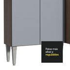 Combo completo de Cocina 293 cm 13 Puertas 1 Cajón Marrón/Gris Emilly Madesa