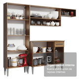 Combo completo de Cocina 293cm Marrón/Blanco Emilly Madesa 02