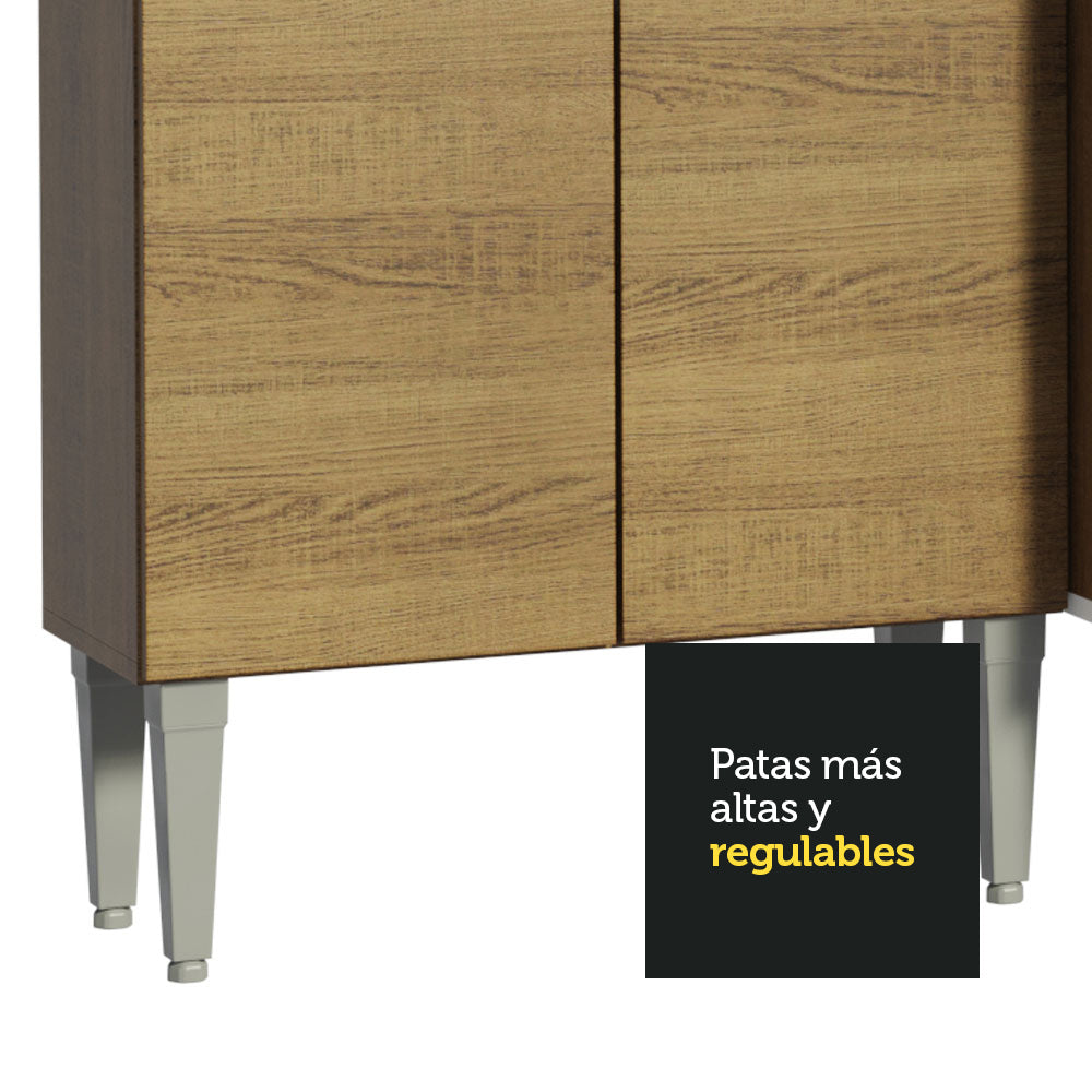 Combo completo de Cocina 293cm, con Bacha de acero, Marrón Emilly 08