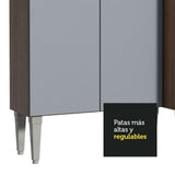 Combo completo de Cocina 293cm con Bacha de acero inoxidable Marrón/Gris Emilly Madesa 08
