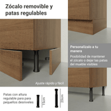 Kit Bajo Mesada + Cristalero 70cm Marrón Glamy Madesa 02