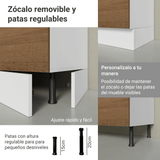 Kit Bajo Mesada + Cristalero 70cm Blanco/Marrón Glamy Madesa 02