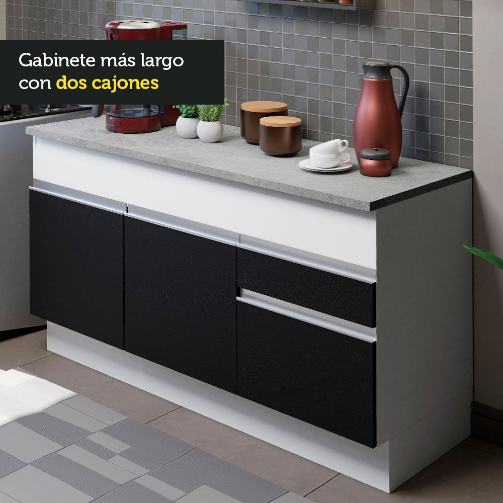 Combo de Cocina 150cm Madesa Glamy Blanco/Negro 01