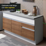 Combo de Cocina 150cm Glamy Madesa 01 Blanco/Marrón