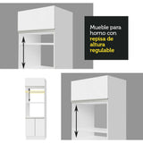 Combo de Cocina Compacta 6 Purtas 2 Cajones (Sin Mesada ni Bacha) Blanco Lívia Madesa