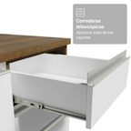 Cocina Compacta 190 cm 8 Puertas 3 Cajones Marrón/Blanco Glamy Madesa