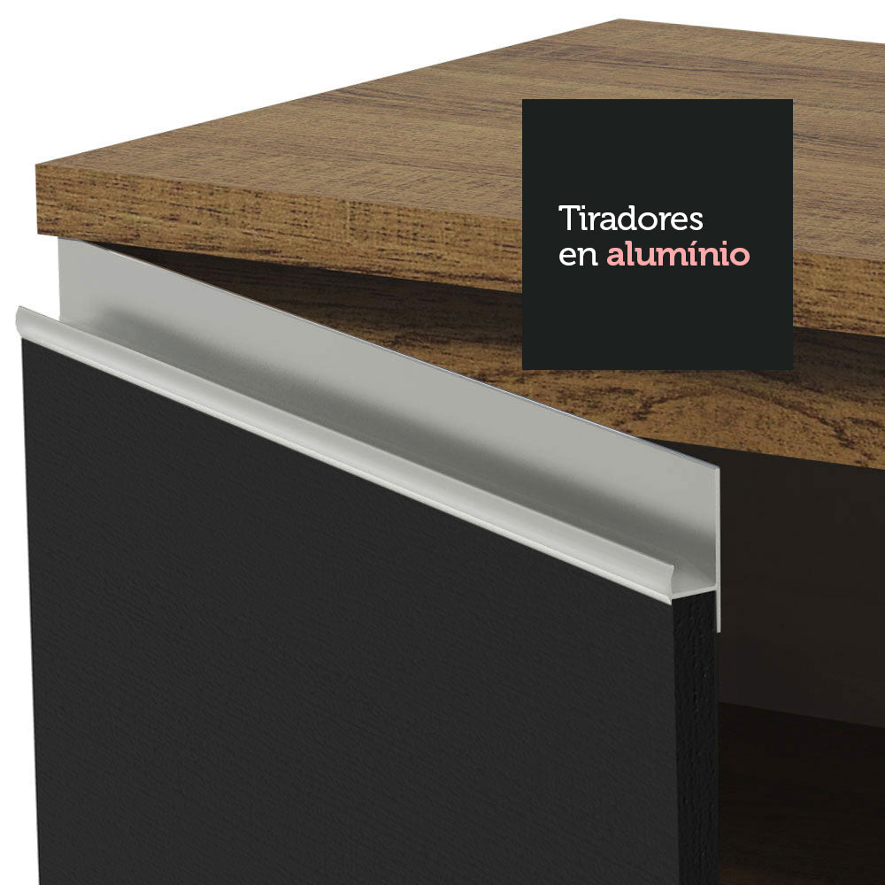 Kit con 2 Bajo Mesada de Cocina Madesa Glamy 200cm Con Bacha de acero inoxidable MN
