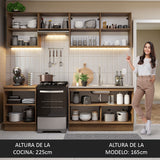 Combo completo de Cocina 240cm Marrón/Blanco Glamy Madesa 09