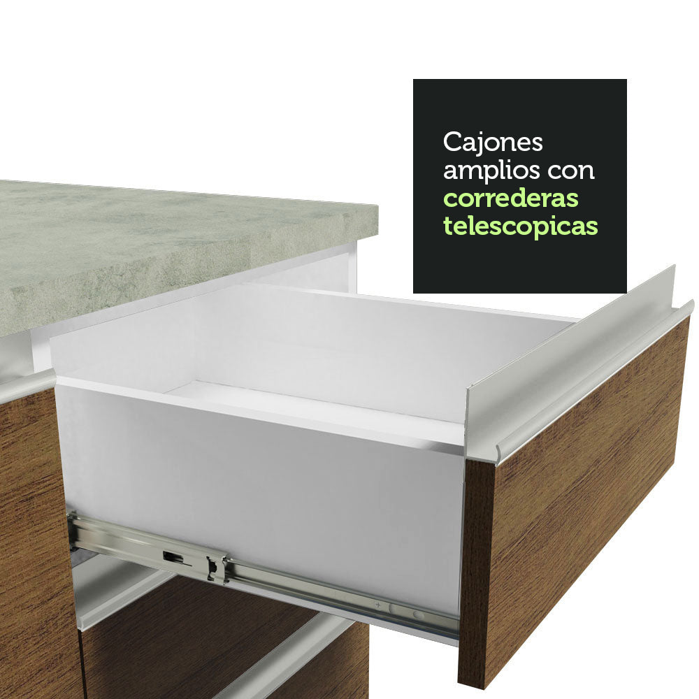 Combo completo de Cocina 260cm Blanco/Marrón Glamy 04