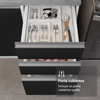 Combo completo de Cocina 270 cm Blanco/Negro Glamy Madesa