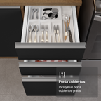 Combo completo de Cocina 270 cm Marrón/Negro Glamy Madesa