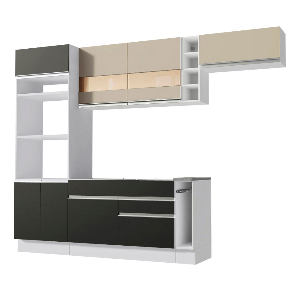 Combo completo de Cocina Madesa Glamy 290cm Blanco/Negro/Crema 13