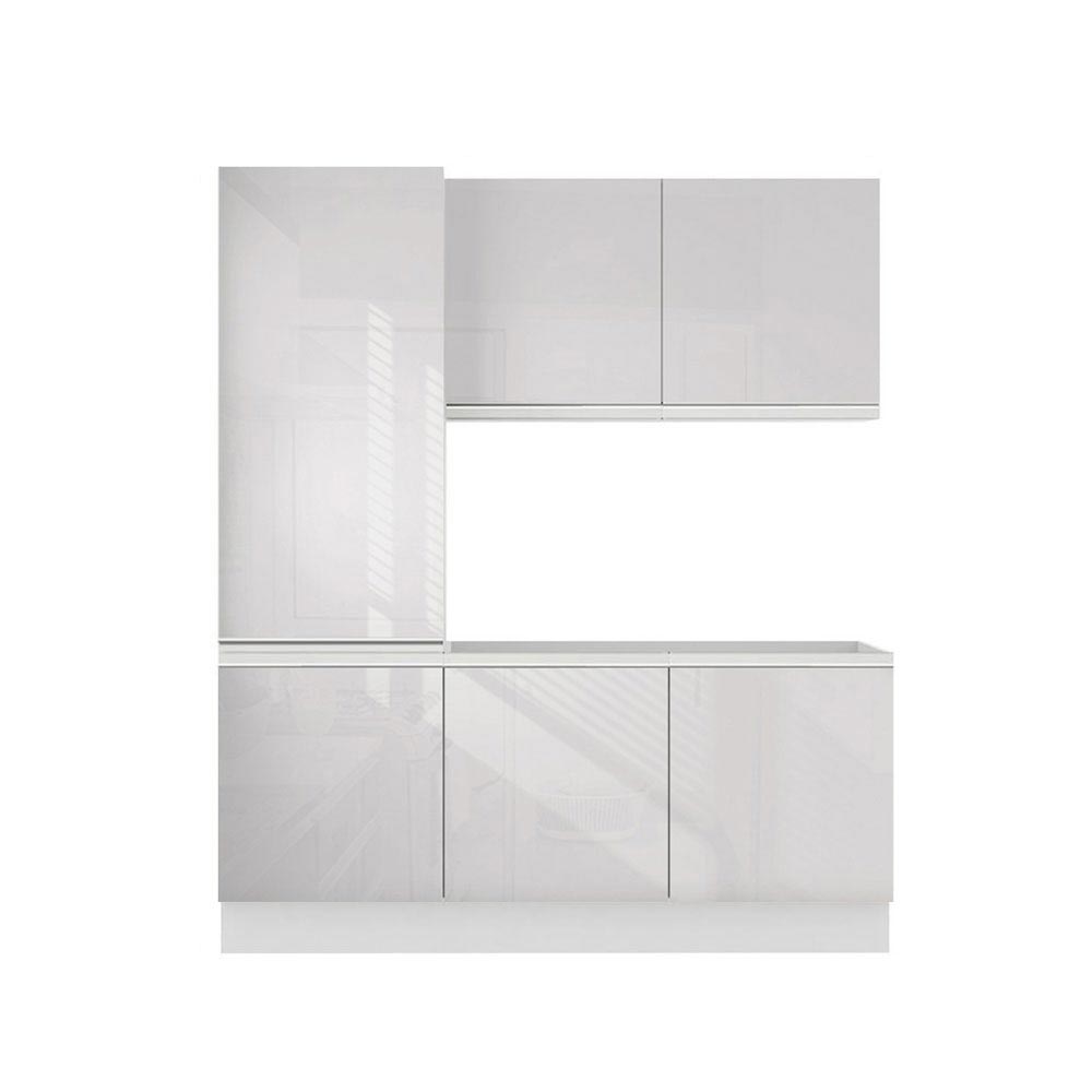 Kit Lavadero Madesa Acordes 100% MDF con Alacena y Bajo Mesada Blanco Brillante