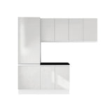Kit Lavadero Madesa Acordes 100% MDF con Alacena, Bajo Mesada y Despensero Blanco Brillante