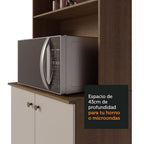 Combo completo de Cocina 235 cm 10 Puertas 2 Cajones Marrón/Crema Gourmet Madesa