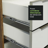 Combo Completo de Cocina 260 x 60 cm Marrón/Blanco Aterciopelado Lux Madesa 03