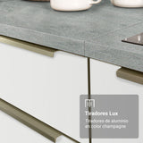 Combo Completo de Cocina 270 x 60 cm Blanco/Blanco Aterciopelado Lux Madesa 06