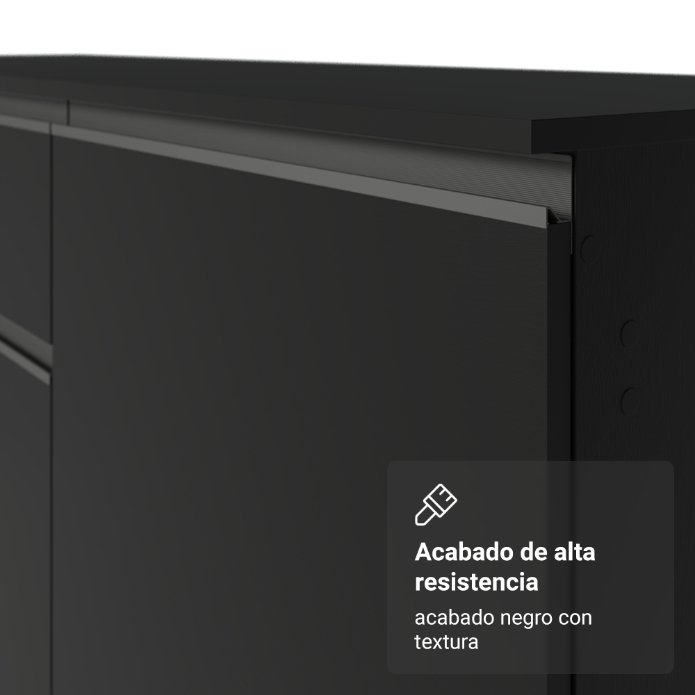 Cocina Compacta 120 cm Flotante Negro Nice Madesa 06