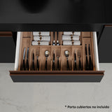 Mueble de Cocina Reims Madesa con Alacena y Bajo Mesada 120 cm 2 Puertas 1 Cajón Negro