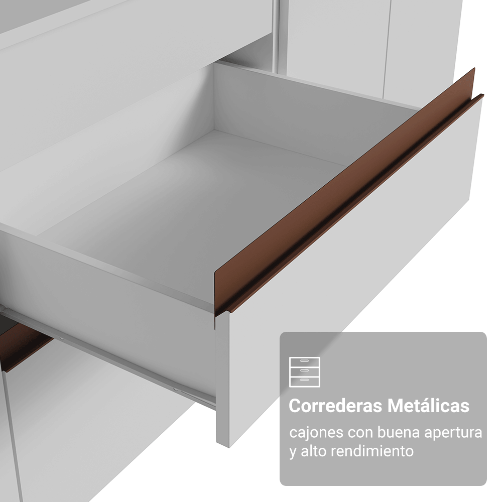 Kit com 3 Bajo Mesada Reims Madesa 2 Puertas 6 Cajones BB