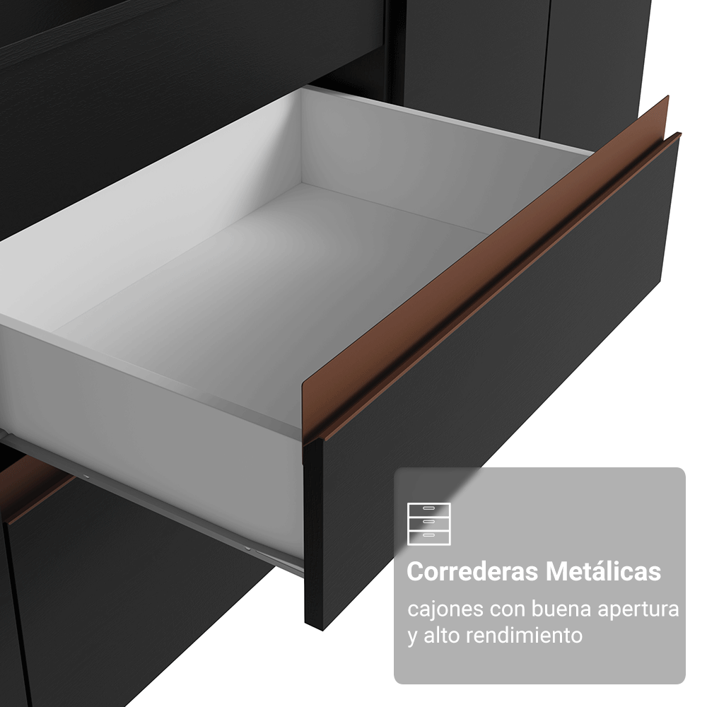 Kit com 3 Bajo Mesada Reims Madesa 2 Puertas 6 Cajones NN