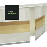 Cocina Compacta Smart 100% MDF Puertas Brillante XP 120 cm 6 Puertas 2 Cajones (Con Mesada) Blanco Madesa