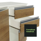 Combo Completo de Cocina 100% MDF 300 cm Blanco/Marrón/Crema Smart Madesa 02