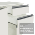 Combo Completo de Cocina 310 cm 13 Puertas 2 Cajones 100% MDF con Mueble para Horno y Microondas Blanco Smart Madesa