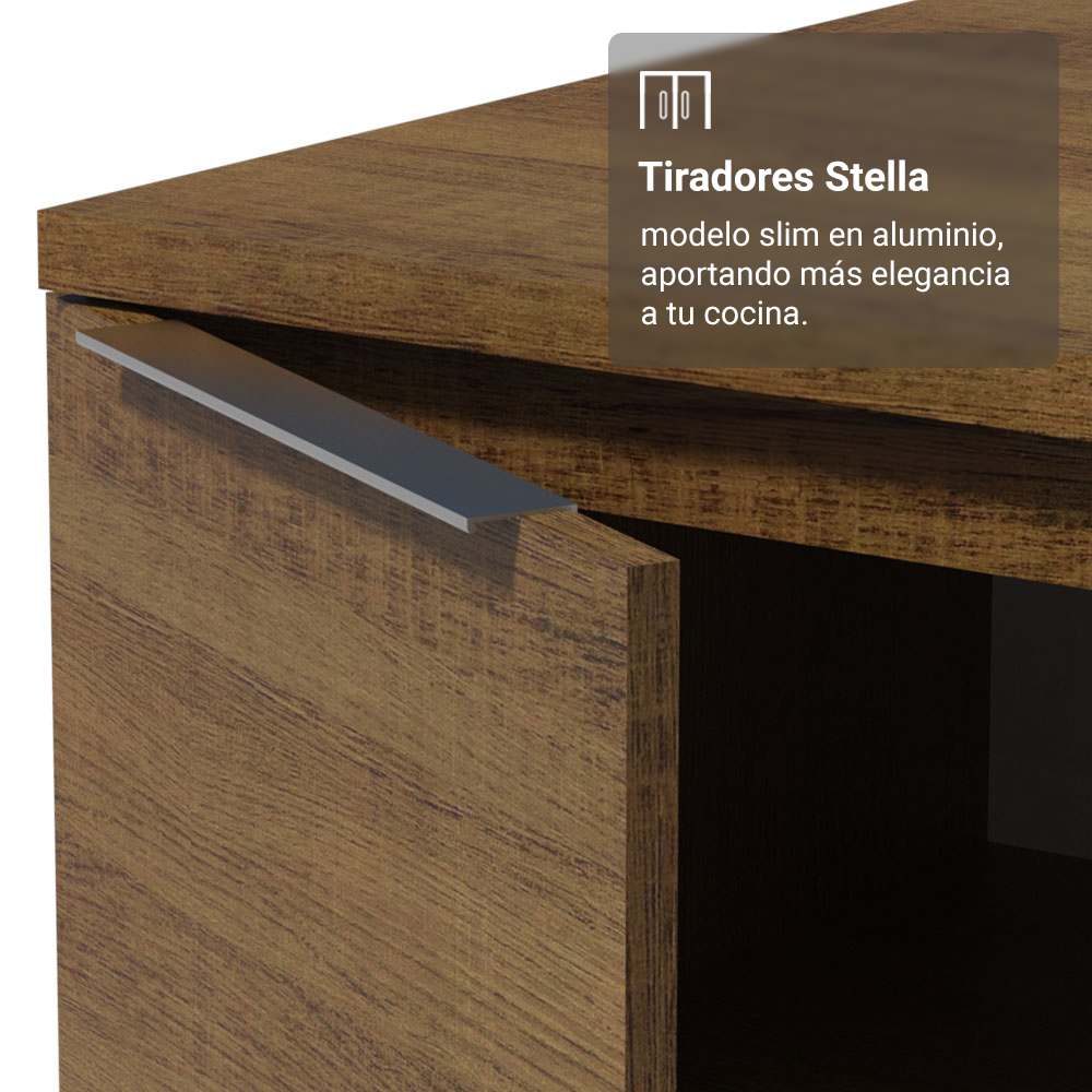 Kit Bajo Mesada con Cristalero Madesa Stella 70cm MB 01