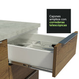 Cocina Compacta 240 cm Blanco/Marrón Stella Madesa 01