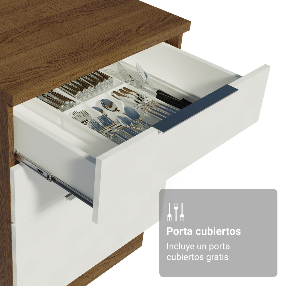 Combo completo de Cocina 270 cm Marrón/Blanco Stella Madesa