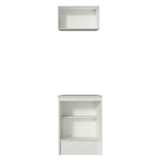 Kit Topazio 60 cm con alacena y bajo mesada, Blanco/Marrón