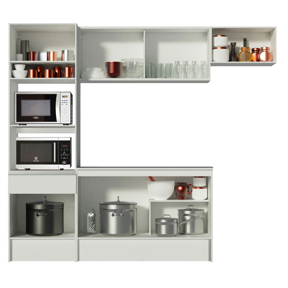 Combo completo de Cocina 240cm Blanco Diamante Madesa 02