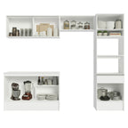 Combo Completo de Cocina 260 cm 7 Puertas 1 Cajón con Mueble para Horno y Microondas Blanco Topazio Madesa
