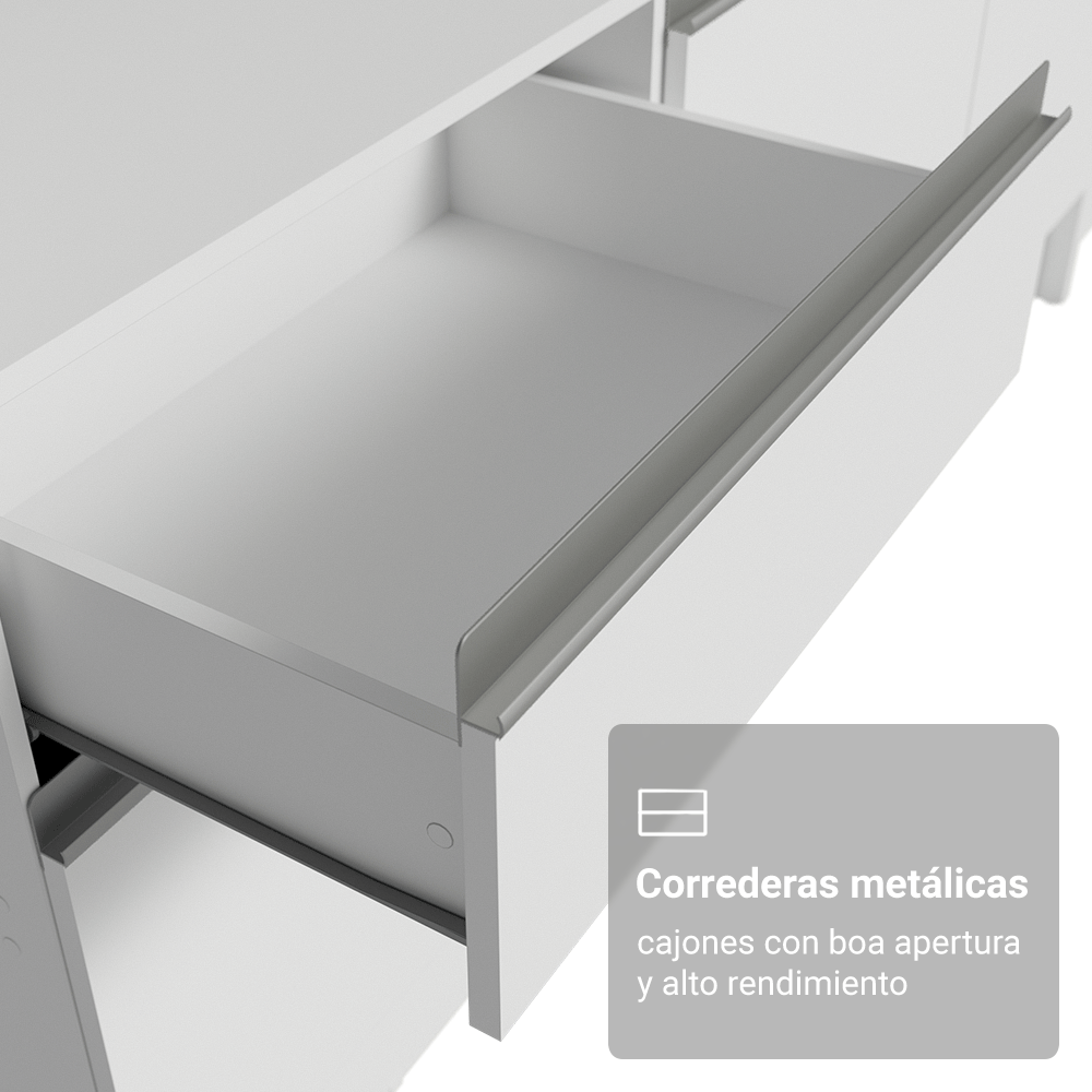Combo Completo de Cocina 260 cm Blanco Diamante Madesa 02