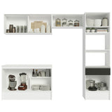 Combo Completo de Cocina 260 cm Blanco/Negro Diamante Madesa 02